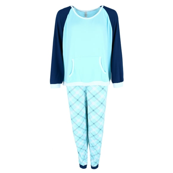 PJ Couture  Patterned Jogger and Raglan Top Long Pajama Set (Women's Plus Size)