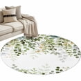 thumbnail image 2 of Round Area Rug 3ft,Sage Green Eucalyptus Leaves Watercolor Washable Carpet Non-Slip Runner Accent Rugs Indoor Floor Mat for Bedroom Living Room Decor,Botanical Foliage, 2 of 9