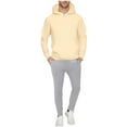 thumbnail image 3 of Txeol Sweatsuits Men 2 Piece Outfit Sets Long Sleeve Hoodie Sweatshirts and Jogger Drawstring Pants with Pockets Oversized 2 Piece Track Suits Khaki,XXXL, 3 of 10