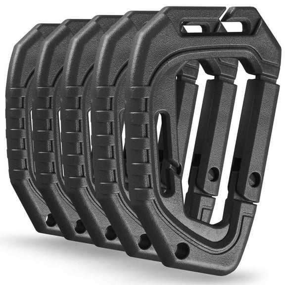 5-in-1 Multi-Purpose D Carabiner with Molle Clip for Backpacks