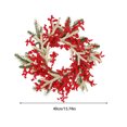 thumbnail image 3 of Moyic Guirnalda de Navidad de piña artificial, guirnaldas decorativas de flocado, colgante de pared para puerta, para fiesta de Año Nuevo, favores de Kits de decoración para fiestas Moyic HA069493-00, 3 of 6