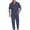 Navy, variant on StSilkitty Mens 2 Piece Sets Solid Color Short Sleeve Button down Collared Shirts and Pants Outfits with Pockets Lightweight Casual Set