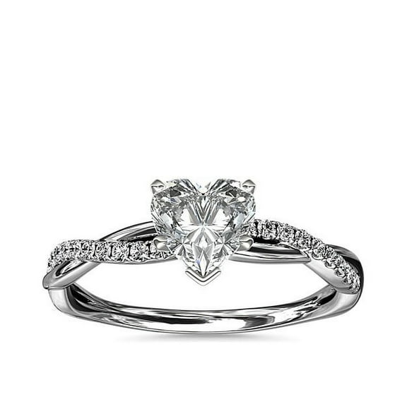 Diamond-Capitals 2.25 Carat (F-G/VS1) Natural Beautiful Heart Cut Diamond Solitaire Wedding Ring for Women Solid 950 Platinum Size 7