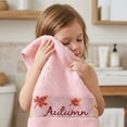 thumbnail image 6 of Unique Bargains Maple Leaf Jacquard Soft Absorbent Quick Dry Towels Pink 4pk, 6 of 8