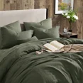 thumbnail image 3 of Catami Soft Solid 7-piece Bed in a Bag Comforter Set with Sheets,Dark Green,Queen, 3 of 8