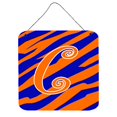 thumbnail image 1 of "Treasures Letter C Initial Tiger Stripe Blue and Orange Wall or Door Hanging Prints, 6 x 6", multicolor Caroline's Treasures CJ1036-CDS66, 1 of 1