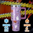thumbnail image 5 of 40 oz Tumbler with Handle and Straw, Halloween Ghost Travel Mug, Insulated Stainless Steel Pumpkin Cup for Cold and Hot Drinks, Leak-Proof and Dishwasher Safe, 5 of 5