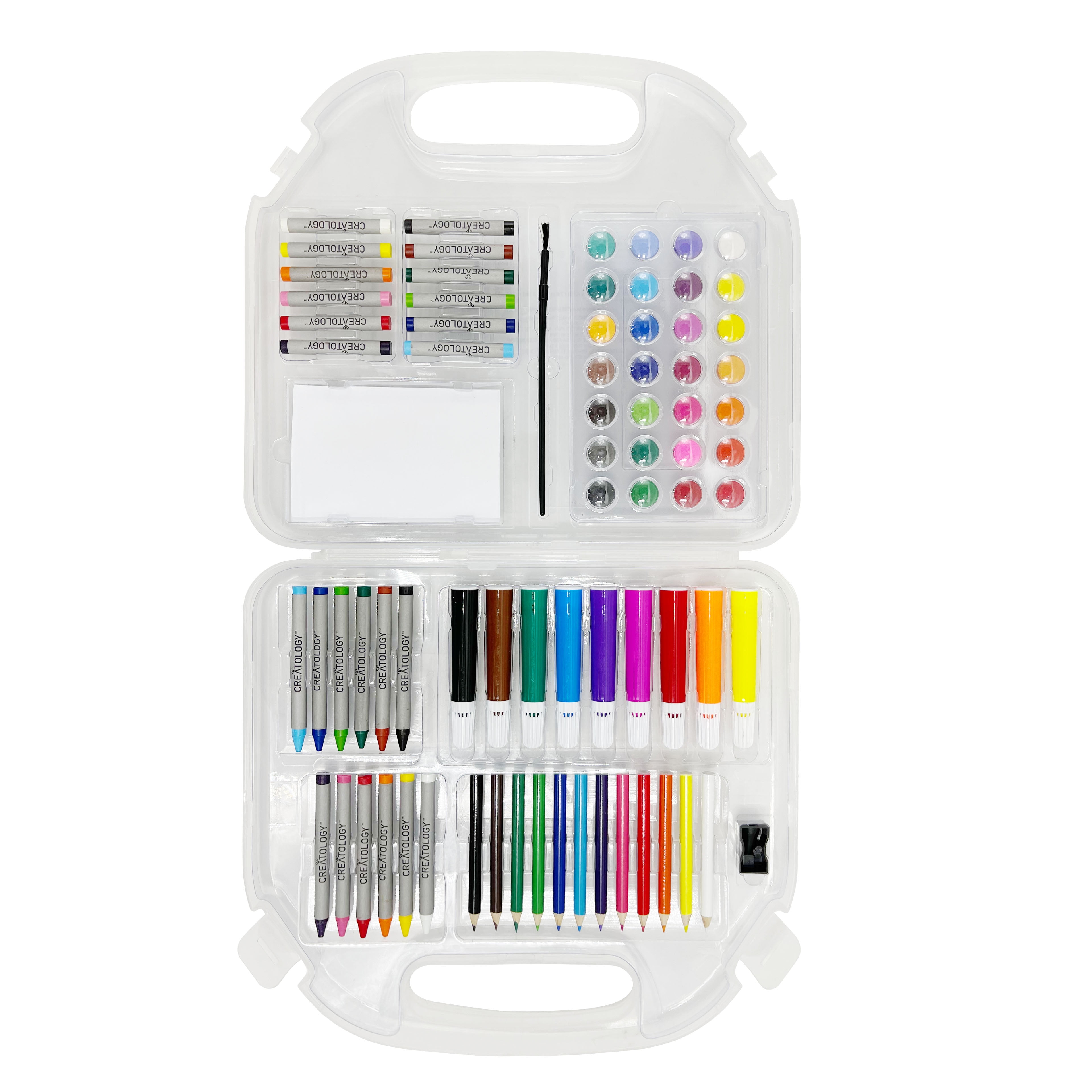 100 Piece Kid's Art Tote Kit by Creatology - Art Set for Drawing - Coloring - Arts & Crafts - 1 Pack