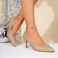 thumbnail image 4 of Stylago Women's Closed Toe High Heels Pointed Toe Wedding Pumps Shoes Ladies Leather Formal Work Dress Stiletto for Business Brown Size 9, 4 of 7