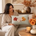 thumbnail image 7 of Aonerit 19.7 X 12 Inch Maple Leaf Embroidered Lumbar Pillow Cover, Chenille Fall Sofa Cushion Case, Autumn Harvest Throw Pillow Sham, Home Living Room Decor, 7 of 7