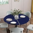 thumbnail image 5 of Golf Ball Round Tablecloth for 45-54 Inch Tables, Fitted Table Cover with Elastic Edge, Navy Blue Monochrome Sport Waterproof Outdoor Table Cloth Protector for Patio Garden Dinner Picnic, 5 of 9