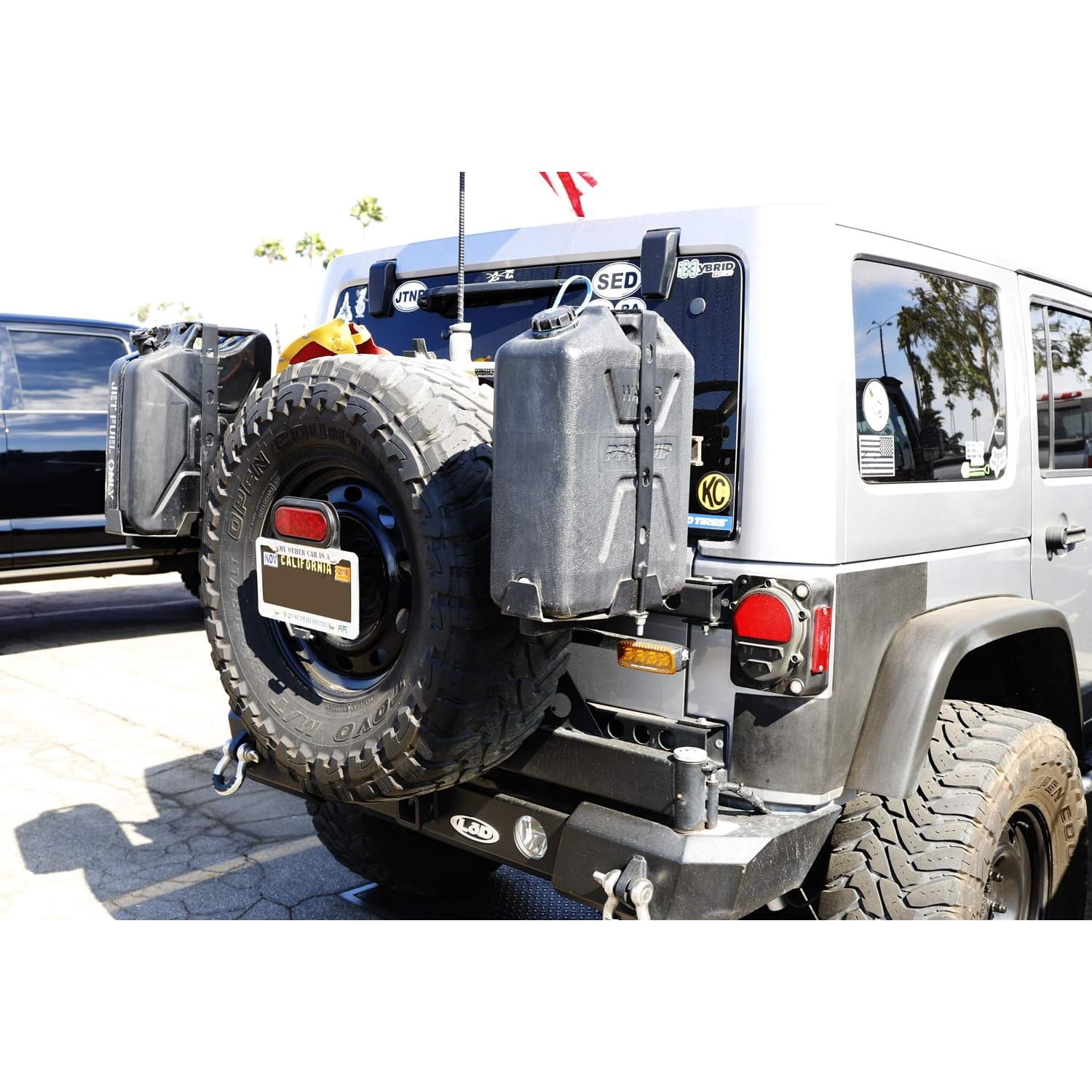 Rear Spare Tire Mount License Plate Relocator Bracket w/ 12-SMD LED License Plate Light For Jeep 2018-up Wrangler JL