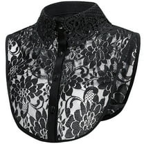 LoudSung Fake Collar Detachable Half Shirt Blouse False Collar Lace Hollow Out Elegant for Women Girls
