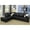 Black, variant on L Shape Leather sofa Couch Modern Sectional Couch with Left Chaise for Living Room Furniture Sets, Black