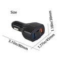 thumbnail image 4 of 3-Port USB 48W Quick Car Charger w Charger Cord Type-C 10ft USB Cable D5V for Nokia 8, 3.1 Plus - OnePlus 5T, 6, 6T, 7 Pro - Razer Phone 2 - RED Hydrogen One - Samsung Galaxy Tab S3 9.7 S9, 4 of 11