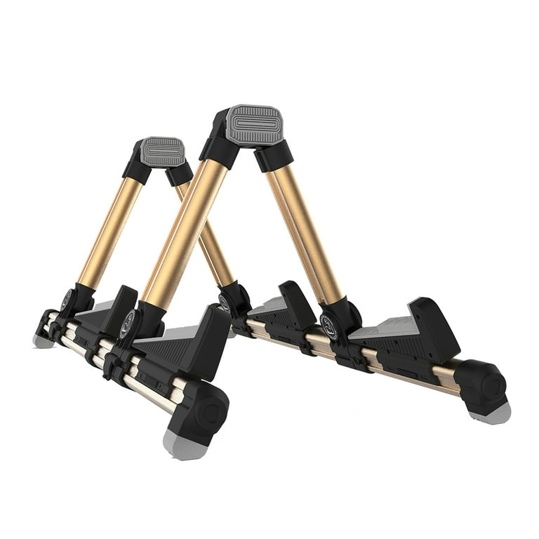 Double Guitar Stand A frame Folding Adjustable Holder Bracket