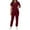 Wine #039, variant on Womens Petite Scrub Sets Comfortable V-Neck Scrub Top & Jogger Pant Quick Dry Nursing Scrubs Set Stretch Medical Uniform with Pockets Black M