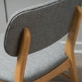 thumbnail image 4 of GDF Studio Gemma Mid Century Modern Fabric Upholstered Dining Chairs, Set of 2, Gray and Natural Oak, 4 of 12