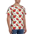 thumbnail image 2 of Vsdgher Rose Flowers Print Men's Dry Fit Mesh Athletic Shirts Moisture Wicking Tennis T-Shirt Tops, 2 of 9