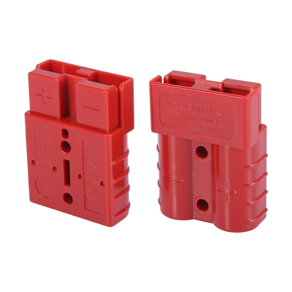 2pcs 600V 50A Battery Quick Connect Disconnect Wire Harness Plug for Trailer Forklift 7 8 10 AWG Red