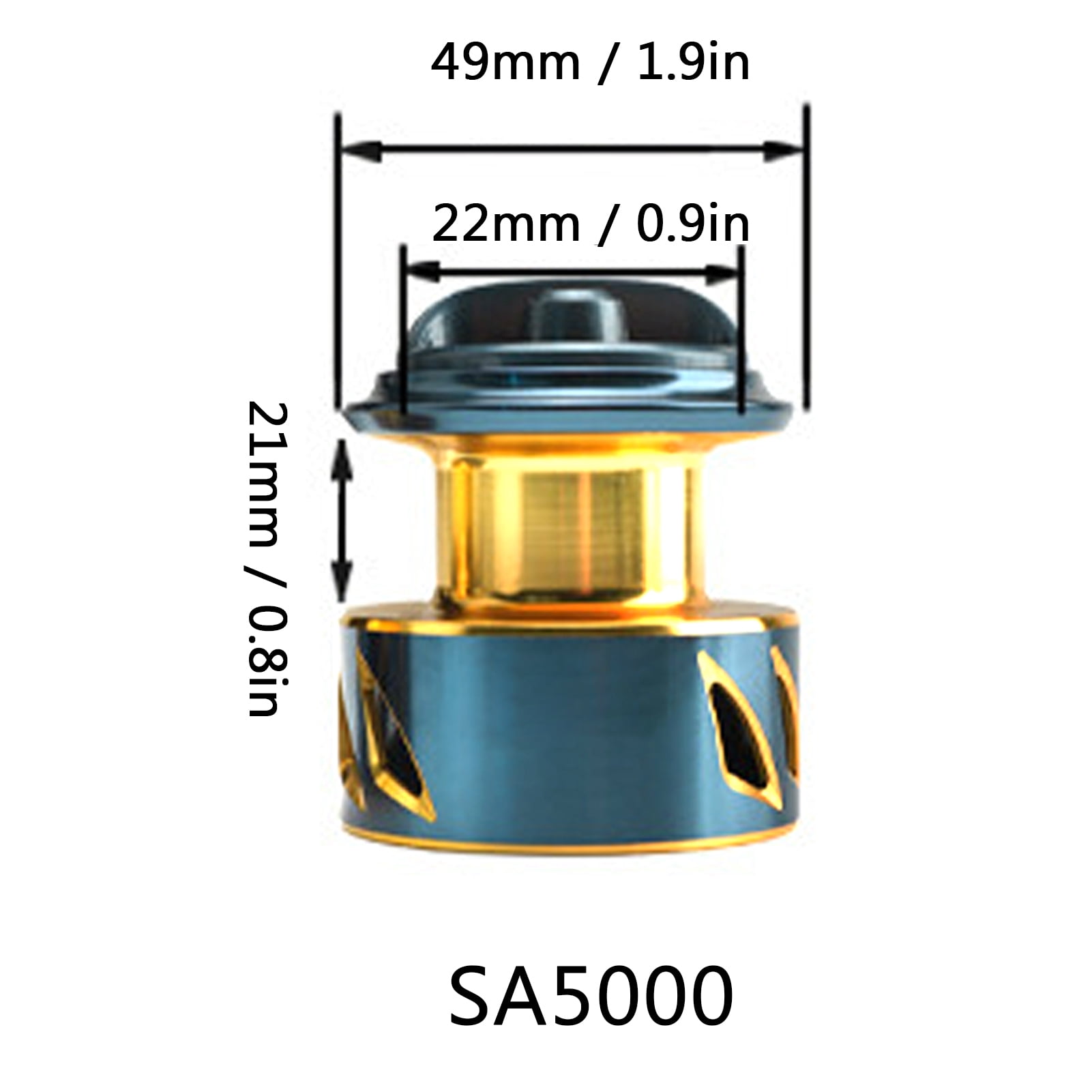 BIMZUC SA5000 5.2:1 Spinning Reel CNC Metal Arm Fishing Reel for Freshwater Saltwater 5.12 inches / 13 cm