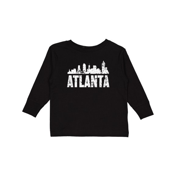 Inktastic Atlanta Skyline Grunge Boys or Girls Long Sleeve Toddler T-Shirt