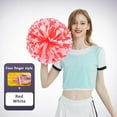 thumbnail image 2 of 2 Pack (1 Pair) Cheerleading Pom Poms with Baton Handle for Team Spirit Sports Dance Cheering Kids Adults, 2 of 8