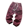 thumbnail image 2 of Wancir Solid Color Spring And Boys Pants Medium And Large Children Casual Workwear Pants Long Pants, 2 of 3