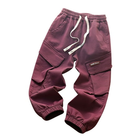 

Jgppe Boys Joggers Pants Casual Drawstrings Elastic Waist Baggy Straight Leg Trouser with Pockets 8-16Years