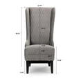 thumbnail image 6 of Wing Back Accent Chair, Upholstered Dining Chair with Birch Wood Legs, High Back Indoor Sofa Chair, Leisure Tufted Side Chair for Living Room, Dining Room or Bedroom, Gray, 6 of 7