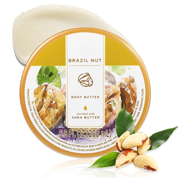Princess Belle Mantequilla corporal de nuez de Brasil Crema de mantequilla corporal brasileña Hidratante corporal para pieles secas Manteca de karité natural para el cuidado del cuerpo Hidratación y s