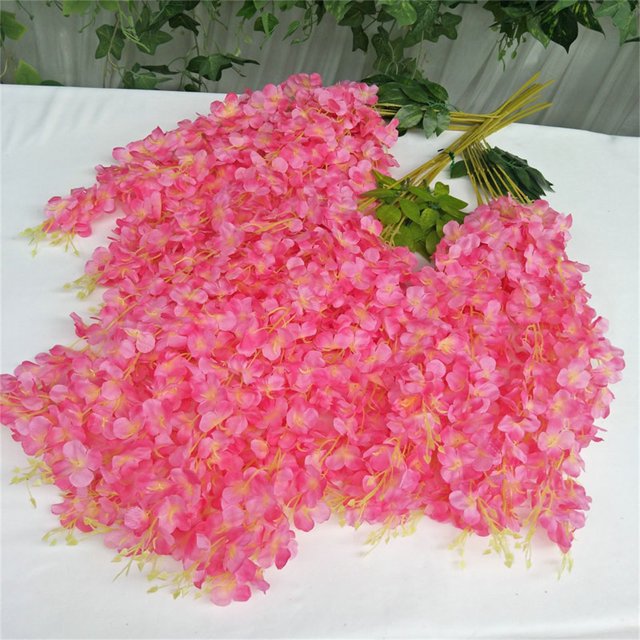 Free Shipping, Dusknt Long Simulation Flower Branch Flower Wall Hanging Simulation Wedding Wisteria Flower Wedding Arch Decoration Rattan, Limited Time Offer!