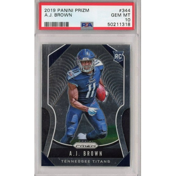 Graded 2019 Panini Prizm AJ Brown #344 Rookie RC Football Card PSA 10 Gem Mint
