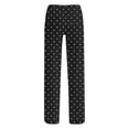 thumbnail image 4 of hotojiny Wide Leg Pants for Women Elastic Waist Drawstring Lounge Trousers Polka Dot Printed Palazzo Pants with Pockets, 4 of 5