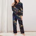 thumbnail image 2 of Balery Colorful Patterned Snake Conjunto de Pijama con Estampado para Mujer, Conjunto de Dos Piezas con Manga Larga, Ropa de Dormir Suave con Bolsillos, Pijamas Cómodos-X-Large, 2 of 7