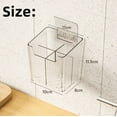 thumbnail image 2 of 2 Pack Storage Organizer Bins Wall Mounted Shower Caddy, Adhesive Shelf Wall Mounted Storage, Self Adhesive Shower Shelves without Drilling, Automatic Draining Clear Plastic Storage Bins for Kitchen, 2 of 9