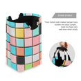 thumbnail image 3 of Yayeee Freestanding Laundry Hamper with Handle Collapsible Large Storage Basket for Clothes, Colorful Checkered Pattern, 3 of 7