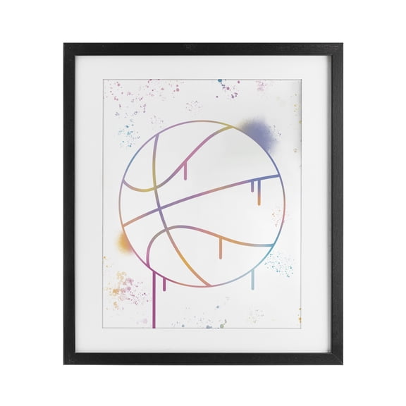 Stupell Industries Contemporary Graffiti Basketball Drip Black Framed Print Under Glass, 13 x 16, by Marcus Prime