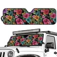 thumbnail image 2 of Psesaysky Tropical Car Windshield Sun Shade Color Hibiscus Flower Windshield Cover Automotive Interior Protection Front Window Sun Visor Protector Blocks UV Rays Keep Your Vehicle Cool, 2 of 7