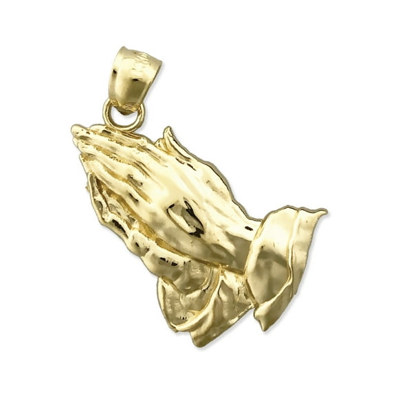 14K Gold Praying Hands Pendant