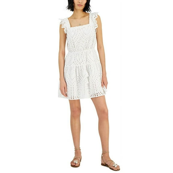 Inc International Concepts Womens Eyelet Dress White M