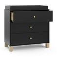 thumbnail image 5 of Storkcraft California 3 Drawer Dresser with Infant Changing Topper, Black with Driftwood, 5 of 16