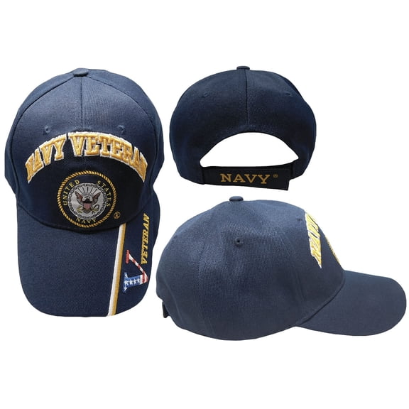 US Navy Veteran Seal USA Flag "V" Navy Blue Embroidered Cap Hat CAP592B (TOPW)