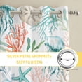 thumbnail image 6 of Teal Red Jellyfish Coastal Kitchen Curtains Window Panels, Summer Beach Coral Starfish Nautical Insulated Window Treatment Curtain, Grommet Curtains for Bedroom/Living Room, 2 Piece 52"Wx72"L, 6 of 8