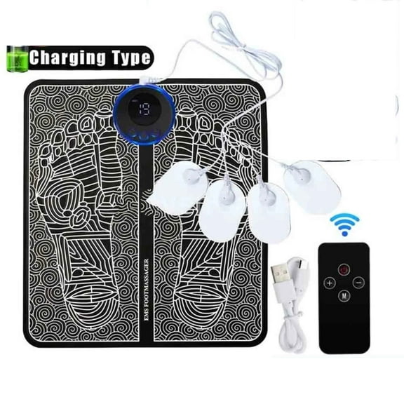 FFORCE Electric Muscle Stimulator Electric Foot Massager Pad Massage Mat Relief Pain Wireless Remote Control Full Body Therapy Mat