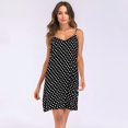 thumbnail image 1 of Vestido de mujer, cuello en V, sin mangas, con tirantes finos, sin espalda, vintage Eccomum XL negro, 1 of 6