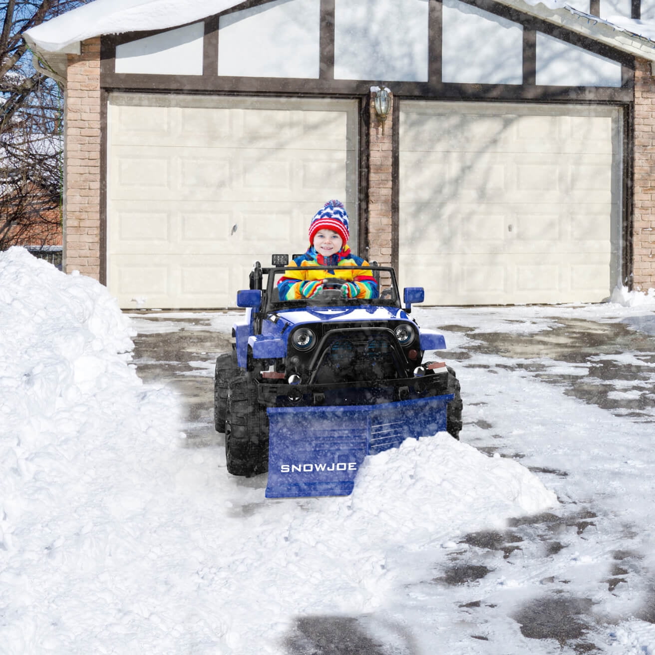 Snow Joe Kids Ride-On SUV with Snow Plow