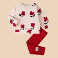 thumbnail image 2 of Wonitaaizi Baby Girl Clothes Toddler Fall Winter Outfits Girl Sweatshirt Pants Set 2Pcs Clothing Sets (2-3 Years,Red), 2 of 7