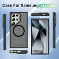 thumbnail image 2 of Allytech Translucent Case for Samsung Galaxy S24 Ultra, [Fit for MagSafe] [Camera Kickstand] Shockproof Ultra Thin Anti-Fingerprint Scratch-Resistant Back Cover Support Wireless Charging - Black, 2 of 8