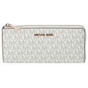 Michael Kors Jet Set Travel Signature Large 3/4 Zip Wallet VanillaMK